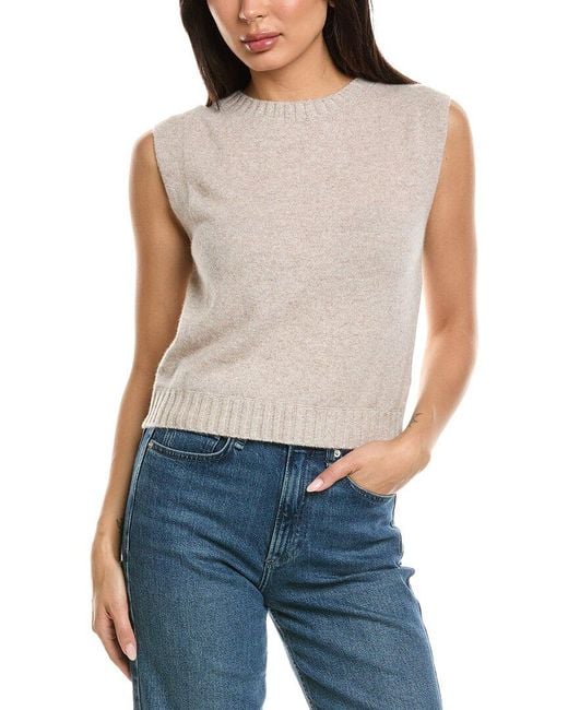 Brodie Cashmere Blue Crewneck Cashmere Sweaterneck Tank