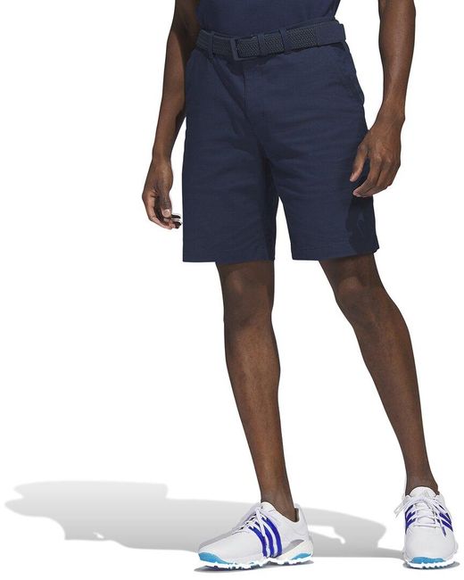 Adidas Originals Blue Go-to Flat Front Stretch Twill Golf Shorts for men