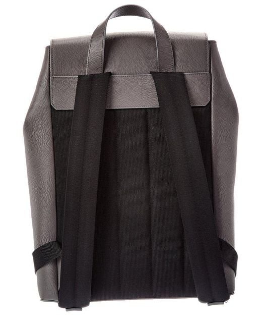 Burberry Gray Leather Backpack for men