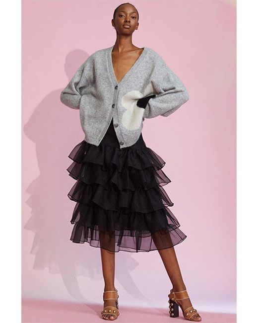 Cynthia Rowley Pink Organza Ruffle Mini Skirt