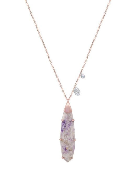 Meira T Metallic 14K Rose 11.09 Ct. Tw. Diamond & Jasper Necklace