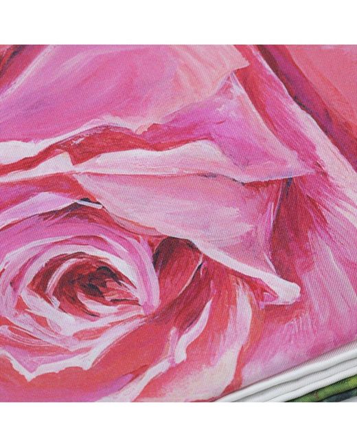 Dolce & Gabbana Pink Floral Print Silk Scarf