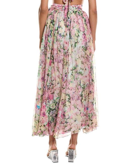 Rococo Sand Pink Silk Maxi Skirt