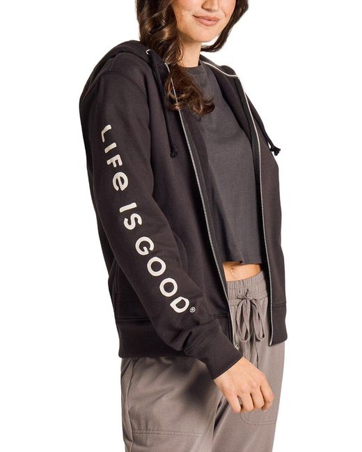 Life Is Good. Black Good Vibes Fleece Hoodie