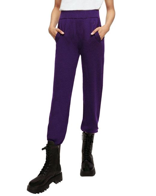 Maje Purple Cashmere-blend Pant