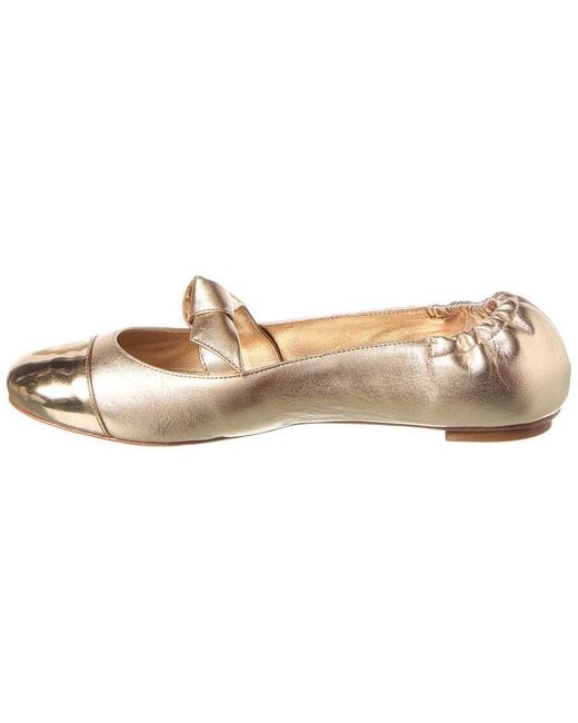 Alexandre Birman White Clarita Leather Ballerina Flat