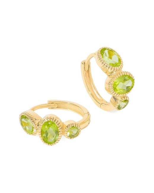 TIRAMISU Yellow Plated 2.78 Ct. Tw. Peridot Hoop Earrings