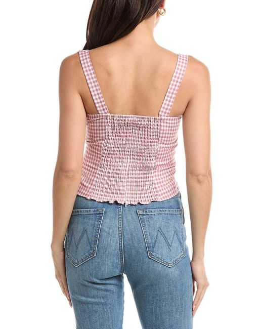 Femme Society Red Sleeveless Linen-Blend Blouse