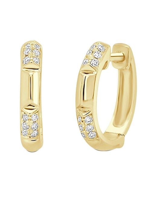 Sabrina Designs Metallic 14K 0.10 Ct. Tw. Diamond Huggie Earrings