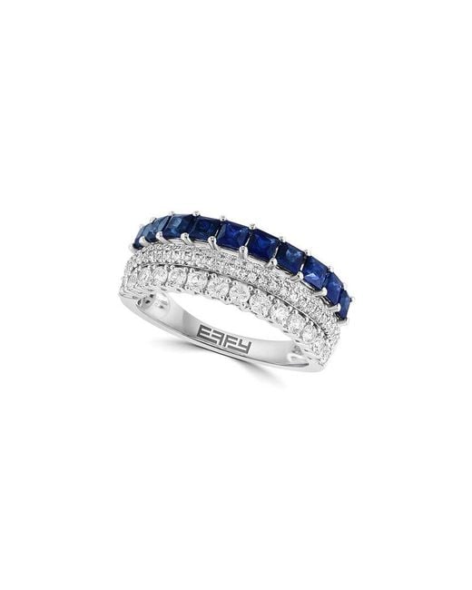 Effy Fine Jewelry Blue 14K 1.36 Ct. Tw. Diamond & Sapphire, Sapphire Ring