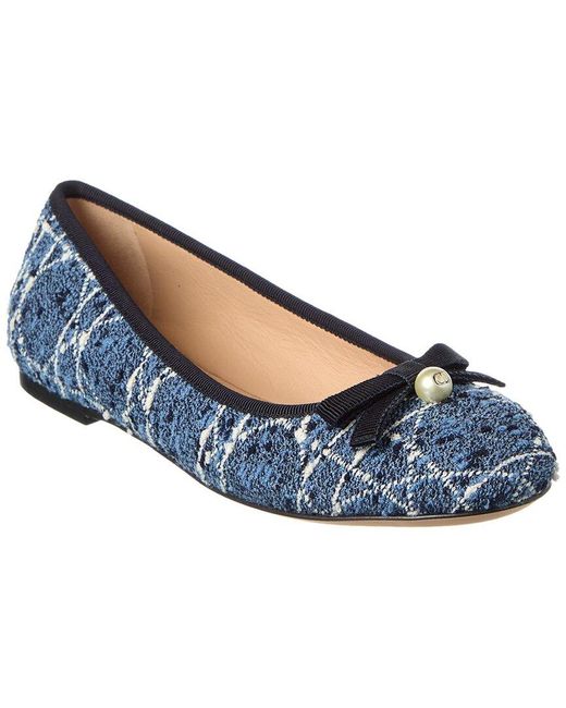 Dior Blue Tweed Ballet Flat