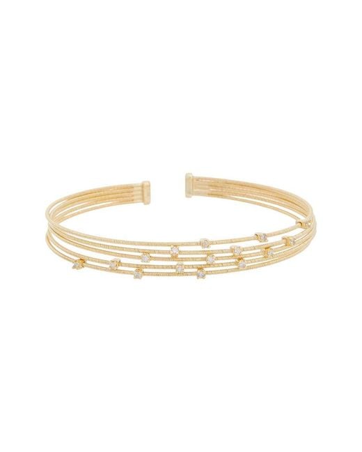 Meshmerise White 18K Plated 0.15 Ct. Tw. Diamond Mesh Bangle