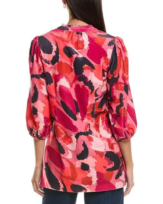 tyler boe Red Cheri Velvet Tunic Top