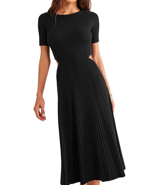Boden Black Cut Out Knitted Midi Dress