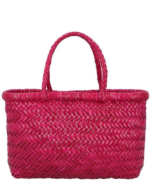 Dragon Diffusion Red Mini Flat Gora Leather Shoulder Bag