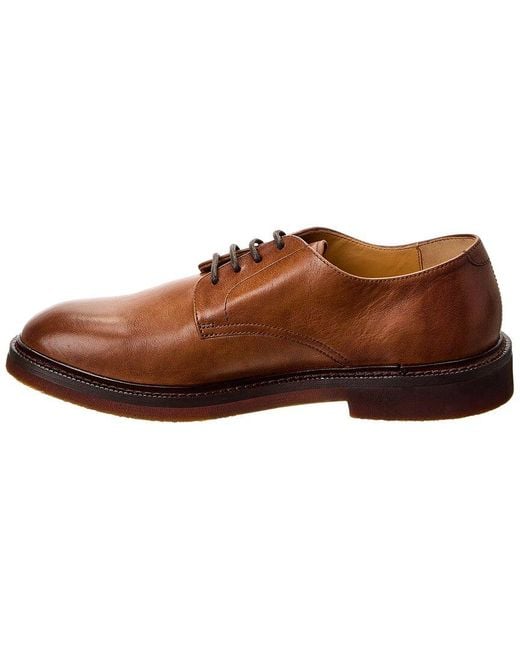 Brunello Cucinelli Brown Leather Oxford for men