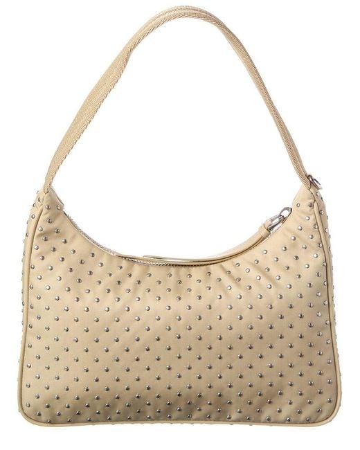 Prada Metallic Re-Edition Satin Mini Hobo Bag
