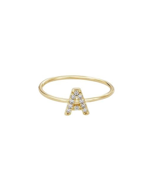 Adornia White 14K Plated Cz Initial Ring