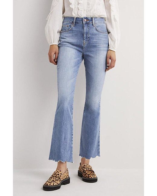 Boden Blue Fitted Cropped Flare Jean