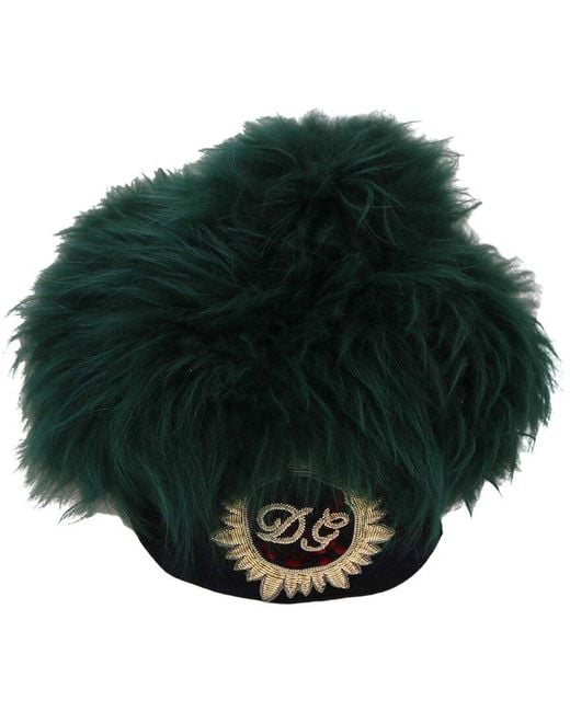 Dolce & Gabbana Green Cashmere Hat