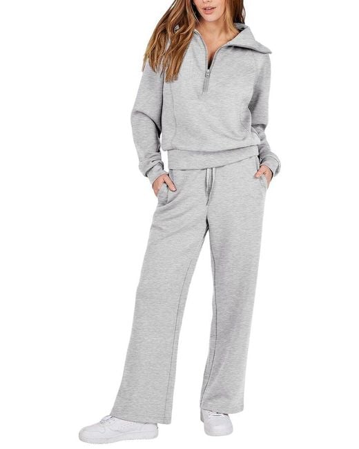 BELLA DESERT Gray 2Pc Sweatshirt & Pant Set
