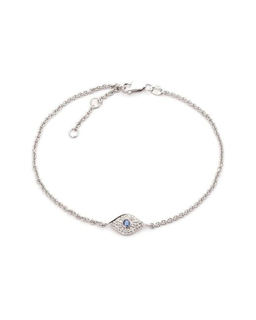 Diamond Select Cuts White 0.03 Ct. Tw. Diamond & Sapphire Eye Bracelet