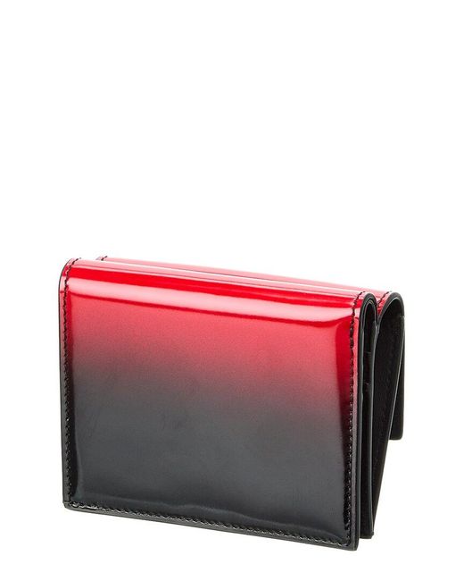 Ferragamo Red Gancini Clasp Leather Card Case Wallet