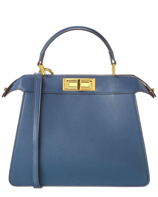 Tiffany & Fred Paris Blue Smooth Nappa Leather Satchel