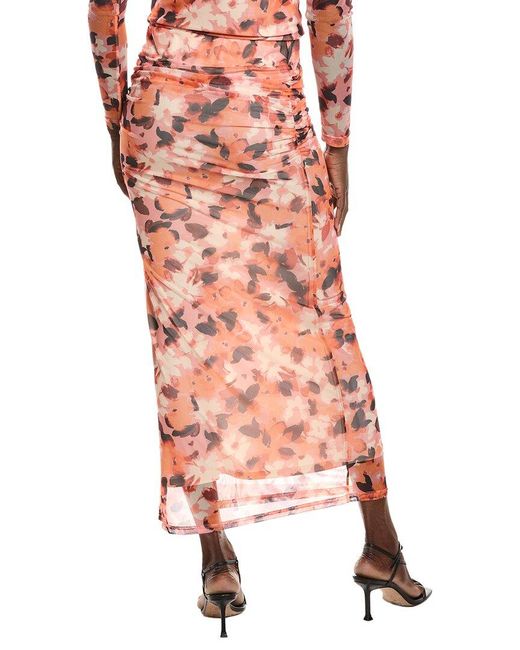 Laundry by Shelli Segal Orange Floral Printed Midi Skirt