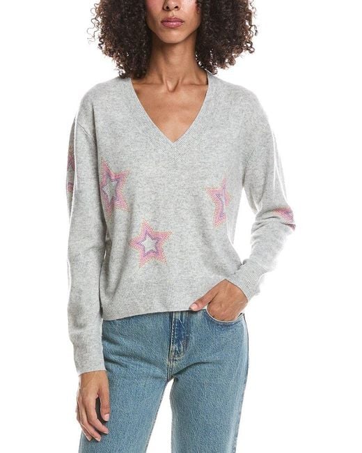 Brodie Cashmere Gray Star Dust Cashmere Sweater