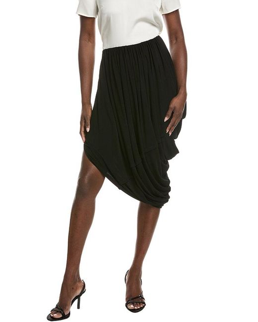 Co. Black Jersey Draped Skirt