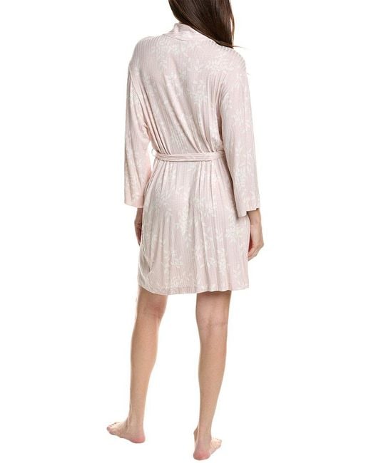 NATORI EDIT White Aria Printed Rib Robe
