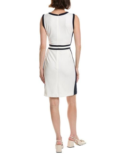 Tahari White Sleeveless Mini Dress