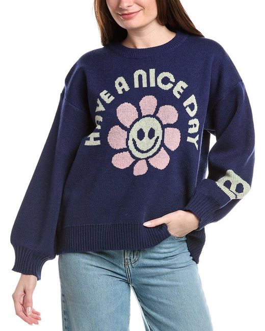 Nice Sweeter Girl Dangerous Have A Nice Day Sweater in Blue | Lyst UK