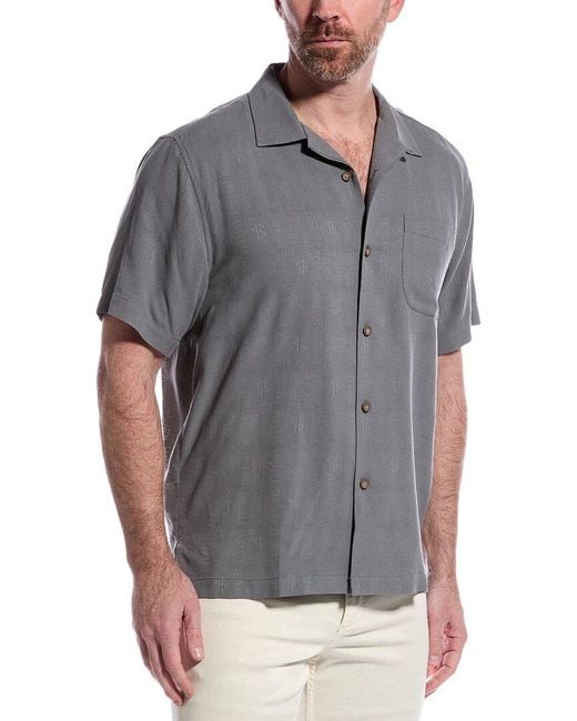 Tommy Bahama Gray Gamblers Paradise Silk Shirt for men