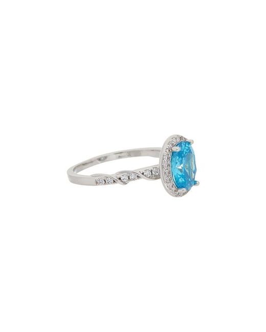 Juvell Blue 18K Plated Topaz Cz Ring