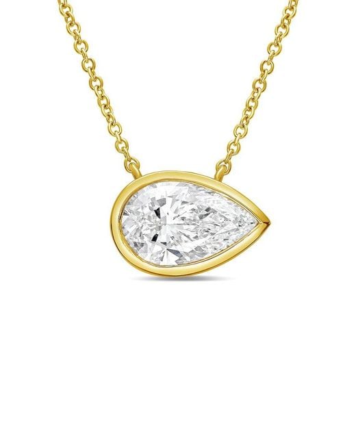 Diana M Metallic Diana M. 14K 3.00 Ct. Tw. Lab-Grown Diamond Pendant Necklace