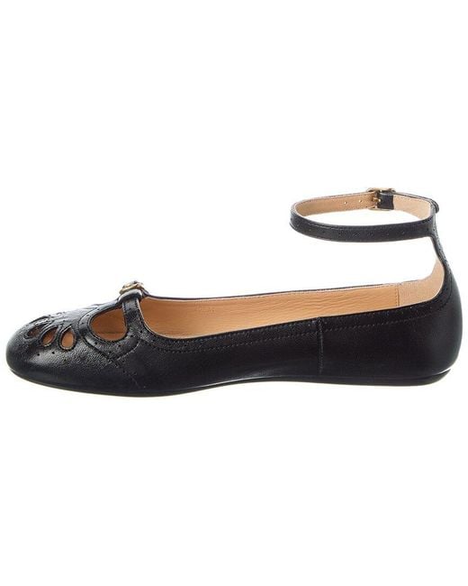 Chloé Blue Misty Leather Ballerina Flat