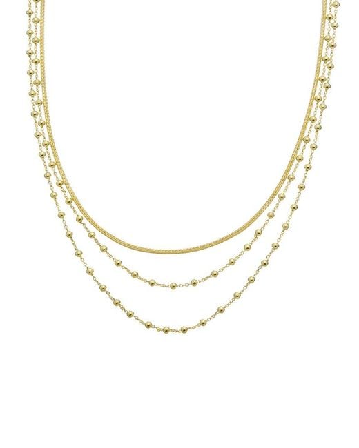 Italian Gold Over Silver Metallic 18K Plated Multi Strand Necklace