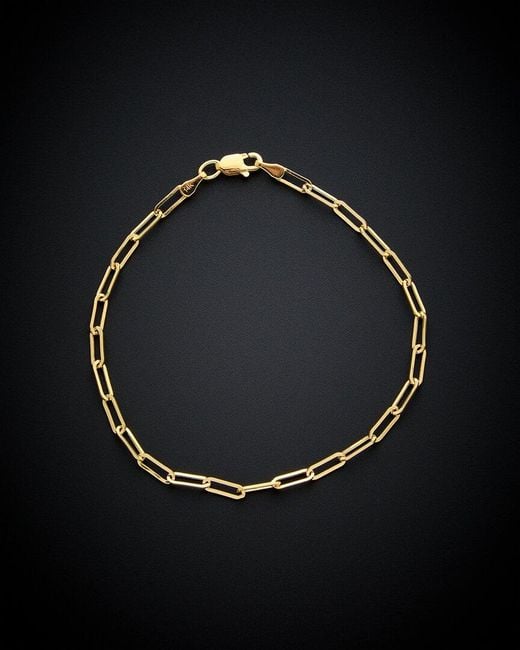 Italian Gold Black 14k Paperclip Chain Bracelet