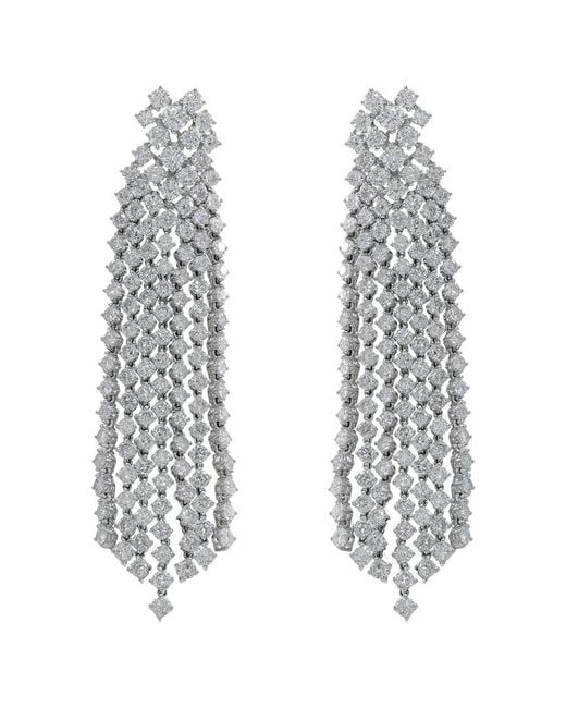 Diana M Multicolor Fine Jewelry 18k 17.40 Ct. Tw. Diamond Earrings