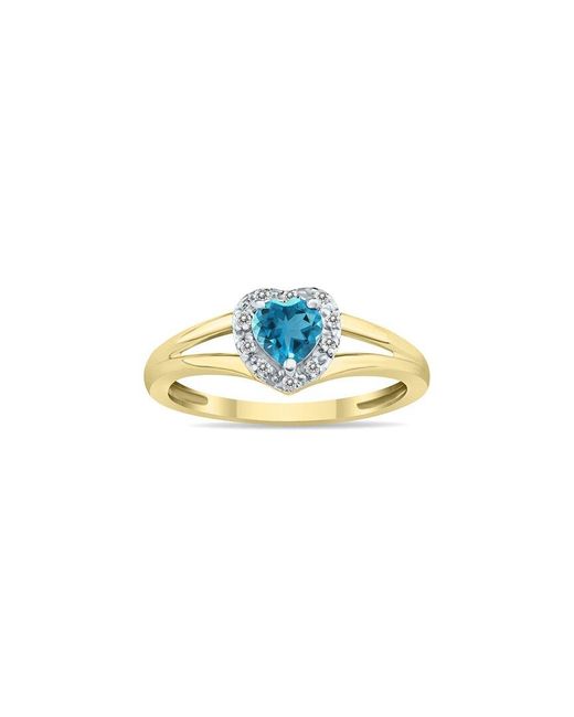 Gem Spark Blue 14K 0.51 Ct. Tw. Diamond & Topaz Ring