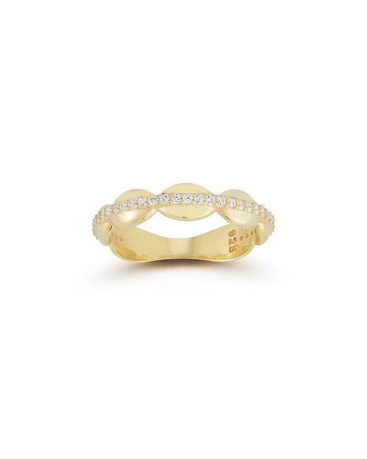 Chloe and Madison White 14k Over Silver Cz Bubble Ring