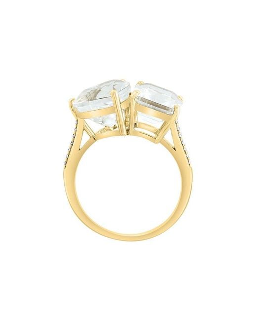 Effy Fine Jewelry White 14K 11.17 Ct. Tw. Diamond & Topaz Ring