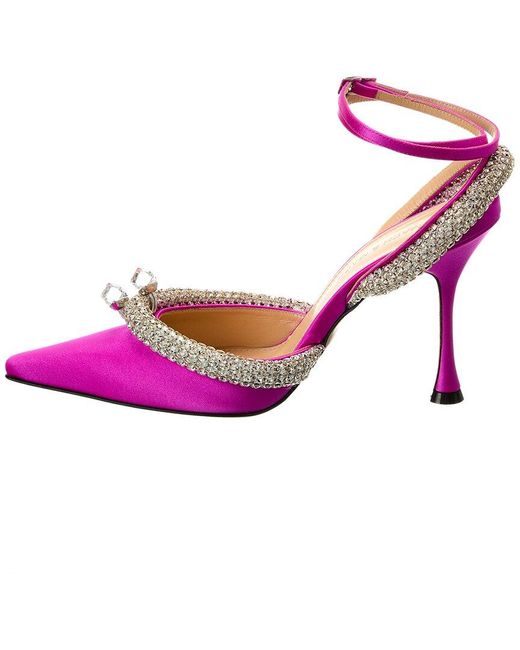 Mach & Mach Pink Georgia Satin Pump