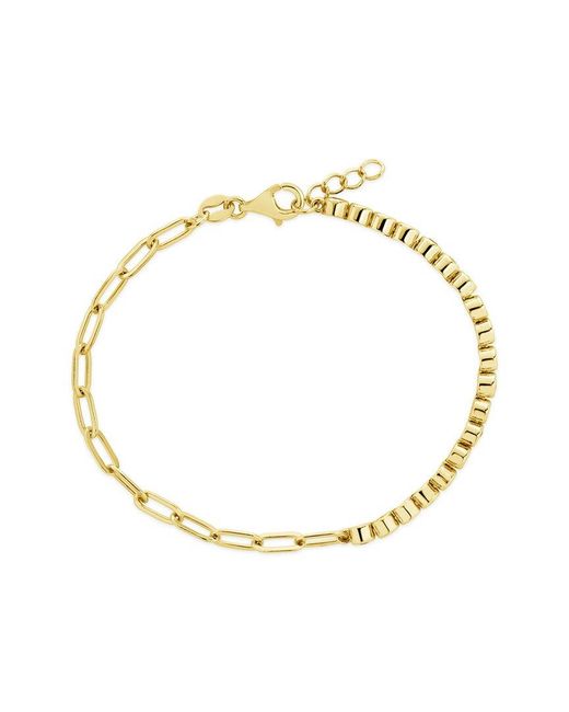 Sterling Forever Metallic 14k Plated Cz Chain Bracelet