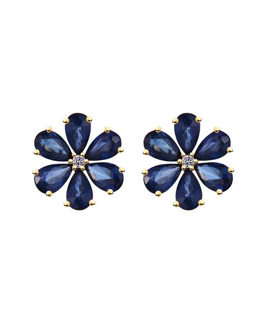 Kai Fine Jewelry Blue 14K 3.43 Ct. Tw. Diamond & Sapphire Stud Earrings