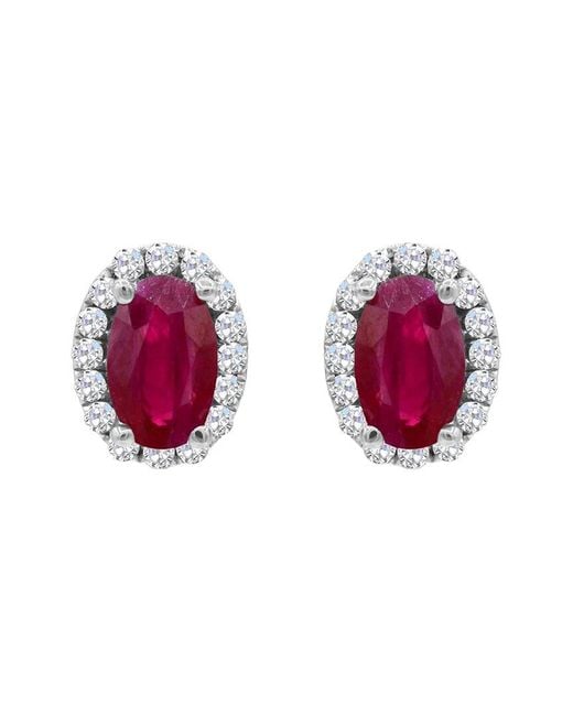 Gemstones Pink 14K 0.60 Ct. Tw. Ruby Stud Earrings