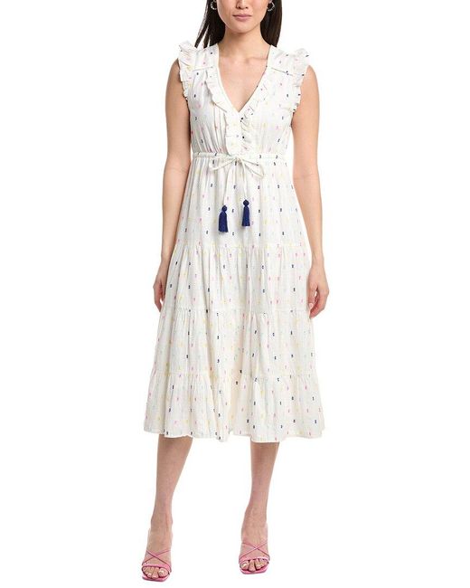 MER ST BARTH White Giselle Midi Dress