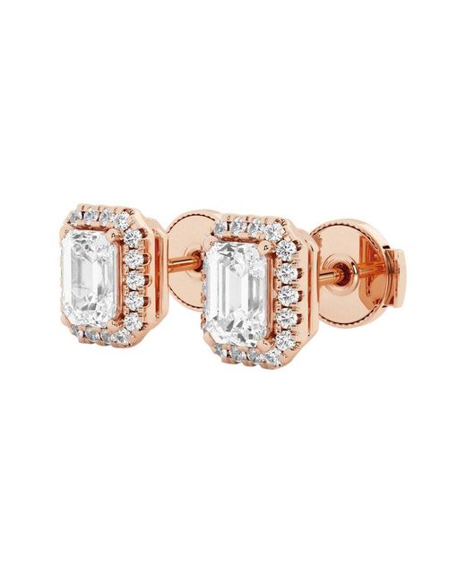 Lab Grown Diamonds Metallic 14K Rose 1.15 Ct. Tw. Lab-Grown Diamond Studs